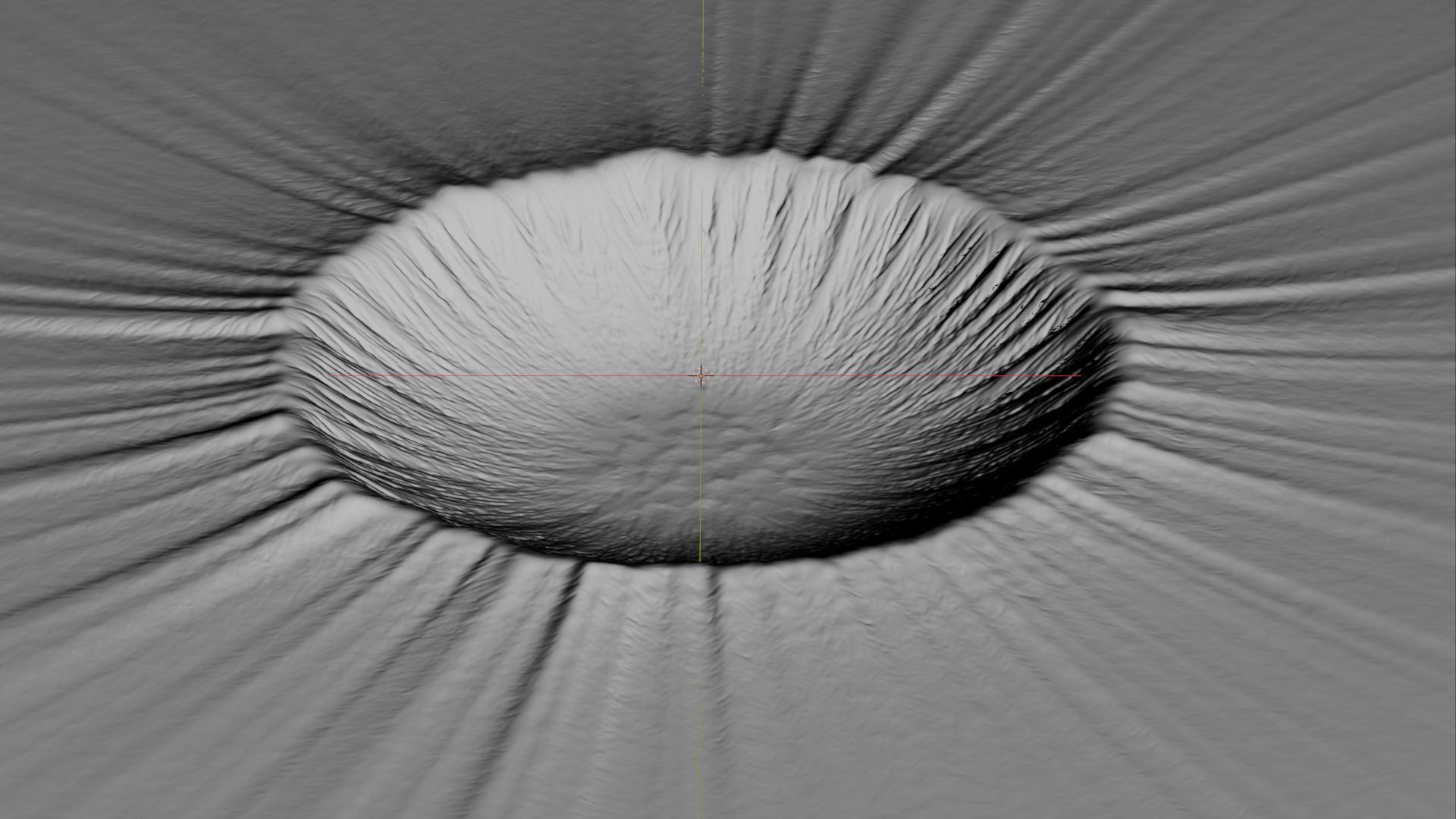 Single crater with erosion render